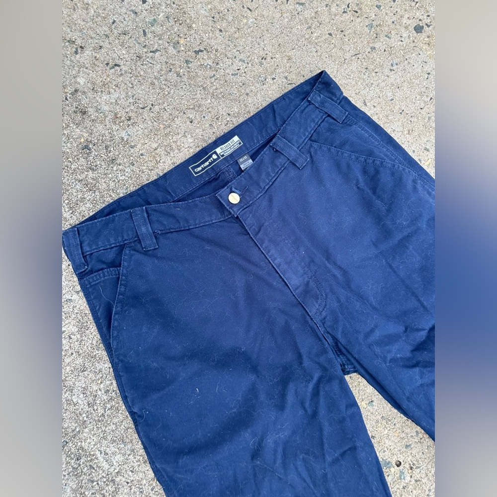 Carhartt work pants size 36x30 navy canvas relaxed fit